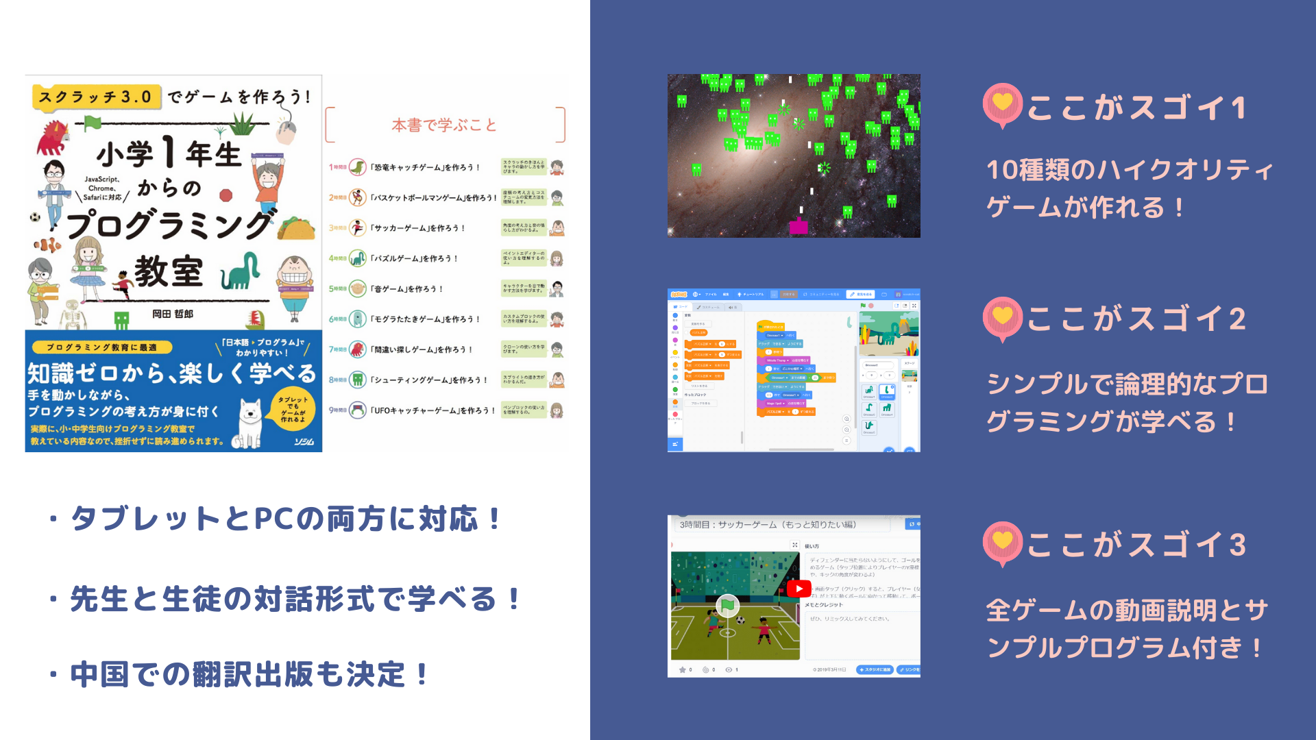 小学校やプログラミング教室のテキストにオススメ 書籍 スクラッチ3 0でゲームを作ろう の説明動画