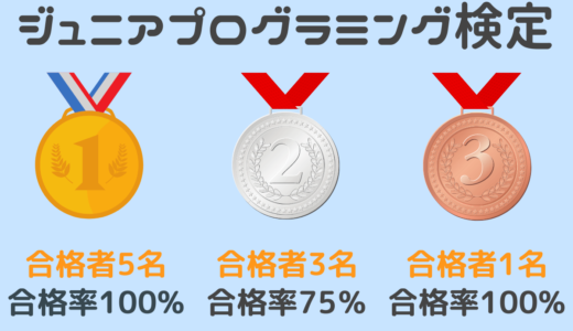【お知らせ】Scratchジュニアプログラミング検定の結果：Gold（1級） 合格者5名